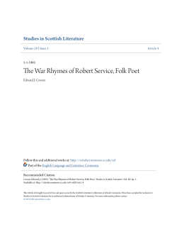 The War Rhymes of Robert Service, Folk Poet