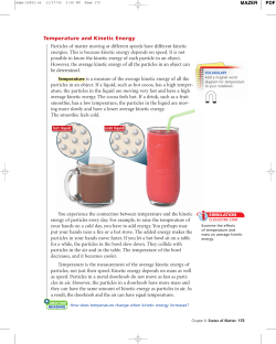 Temperature and Kinetic Energy