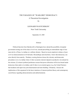 THE PARADOX OF &ldquo;WARLORD&rdquo; DEMOCRACY