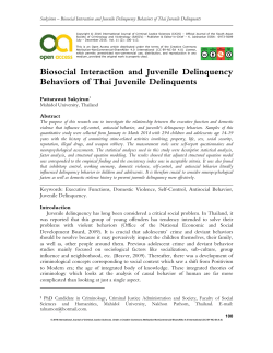 Biosocial Interaction and Juvenile Delinquency Behaviors
