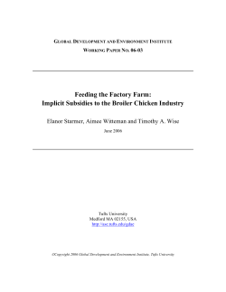 Implicit Subsidies to the Broiler Chicken Industry