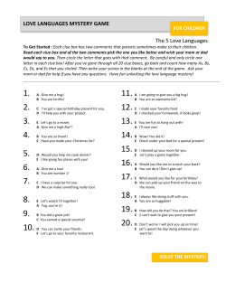 LOVE LANGUAGES MYSTERY GAME The 5