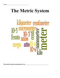 Metric Unit Packet - Grants Pass School District 7