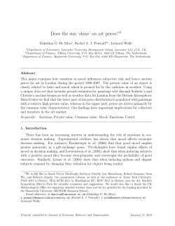 Does the sun `shine` on art prices?