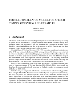 coupled oscillator model for speech timing: overview and examples
