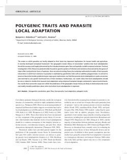 polygenic traits and parasite local adaptation