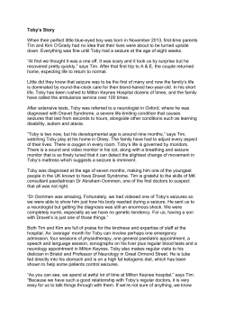 Toby`s Story When their perfect little blue