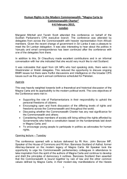 Magna Carta to Commonwealth Charter