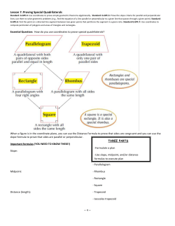 Lesson 7: Proving Special Quadrilaterals