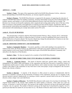 BASIS Mesa Boosters Bylaws