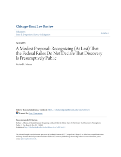 A Modest Proposal: Recognizing (At Last) That the Federal Rules