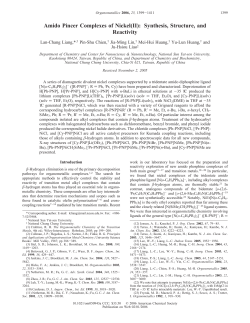 Amido Pincer Complexes of Nickel(II): Synthesis