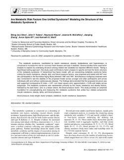 Are Metabolic Risk Factors One Unified Syndrome? Modeling the