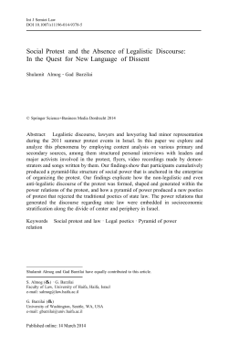 Social Protest and the Absence of Legalistic Discourse: In the Quest