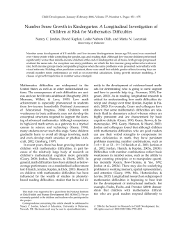 Number Sense Growth in Kindergarten: A