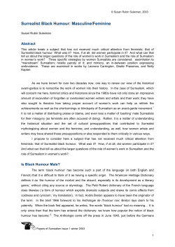 Surrealist Black Humour: Masculine/Feminine