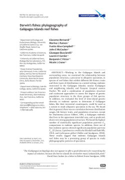 Darwin`s fishes: phylogeography of Gal&Atilde;&iexcl;pagos Islands reef fishes
