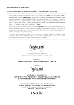CAPITALAND MALL TRUST MANAGEMENT LIMITED