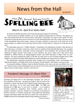 News from the Hall - Thanks for Visiting The Gatesinger Company