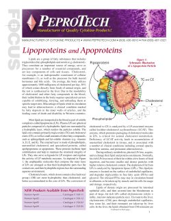 Lipoproteins and Apoproteins