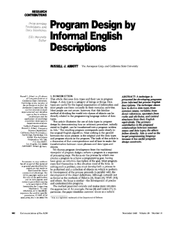 Program Design by Informal English Descriptions