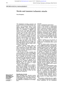 Stroke and transient ischaemic attacks