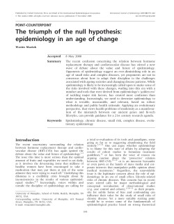 epidemiology in an age of change