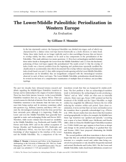 The Lower/Middle Paleolithic Periodization in Western Europe