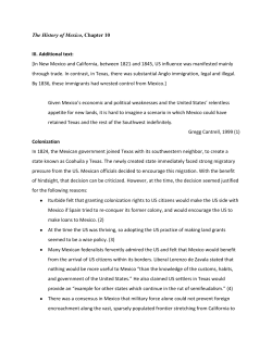 The History of Mexico, Chapter 10