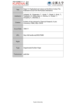 Title Paper VII Radiochemical Analysis of the Bikini Ashes