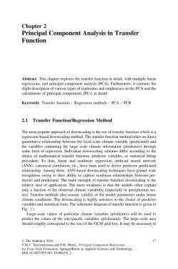 Principal Component Analysis in Transfer Function