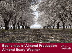 Economics of Almond Production Almond Board Webinar