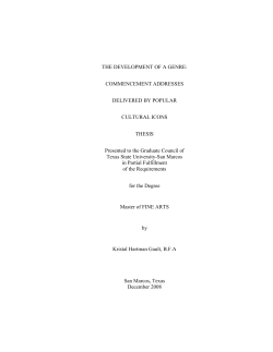 THE DEVELOPMENT OF A GENRE: COMMENCEMENT