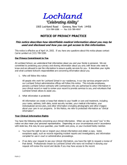 Notice of Privacy Practice