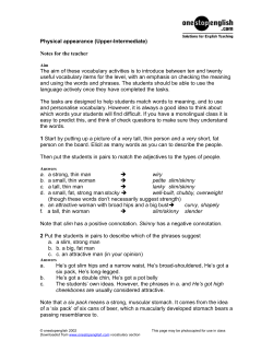 Physical appearance (Upper-Intermediate)