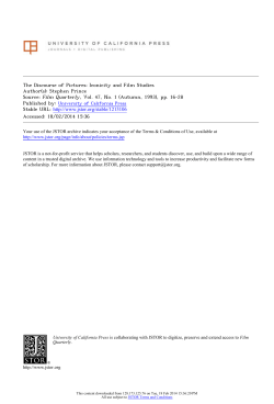 The Discourse of Pictures: Iconicity and Film Studies