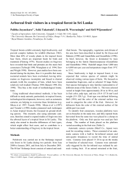 Arboreal fruit visitors in a tropical forest in Sri Lanka - J