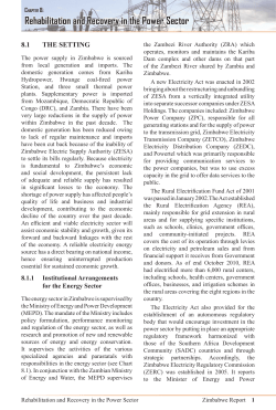Chapter 8: Rehabilitation and Recovery in the Power Sector