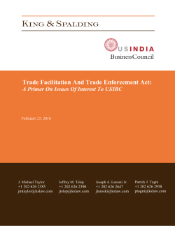 Trade Facilitation And Trade Enforcement Act: