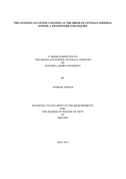 the genoese levantine colonies at the birth of - ŞEHİR e