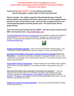 2015 SBAC/CAASPP Practice Tests and Games to Play Smarter