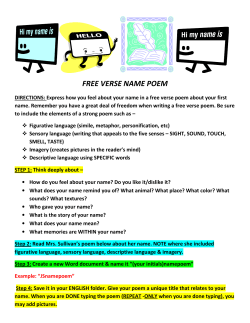 FREE VERSE NAME POEM
