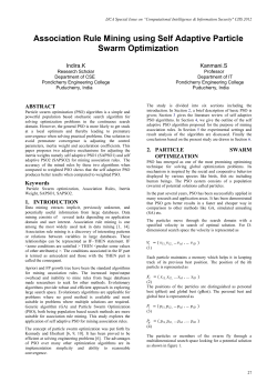 Association Rule Mining using Self Adaptive Particle Swarm