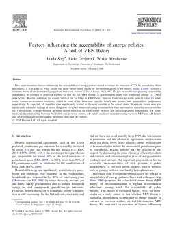 Factors influencing the acceptability of energy policies: A test of VBN
