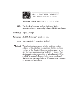 The Book of Mormon and the Origin of Native Americans from a