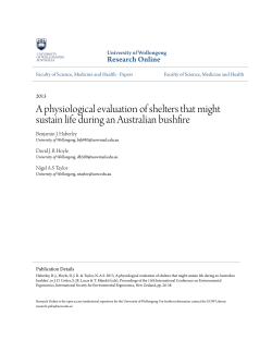 A physiological evaluation of shelters that might