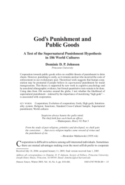 God`s Punishment and Public Goods