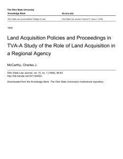 Land Acquisition Policies and Proceedings in TVA