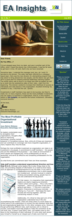 The Most Profitable Organizational Investment