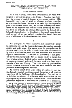 Comparative Administrative Law: The Continental Alternative